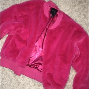 Long sleeve fluffy pink forever 21 jacket